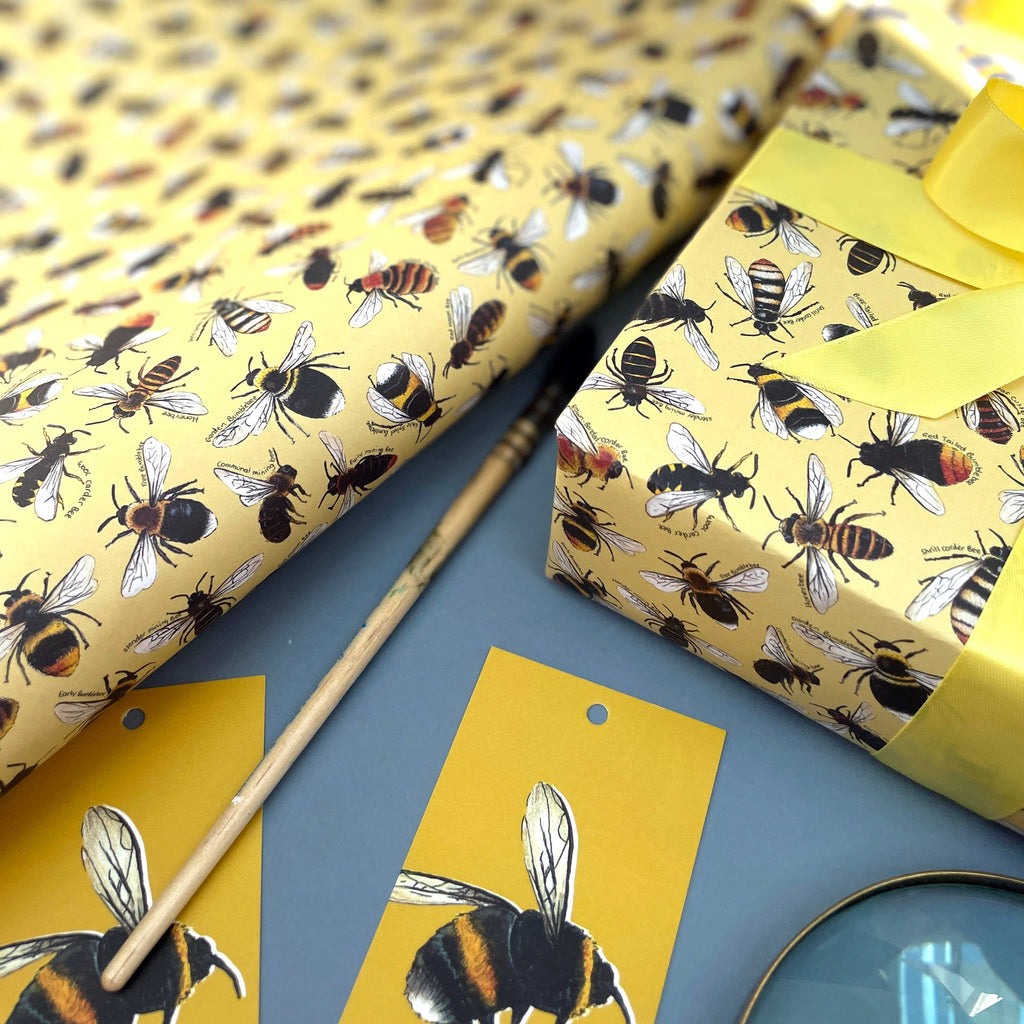 Bees of Britain wrapping paper Sheets
