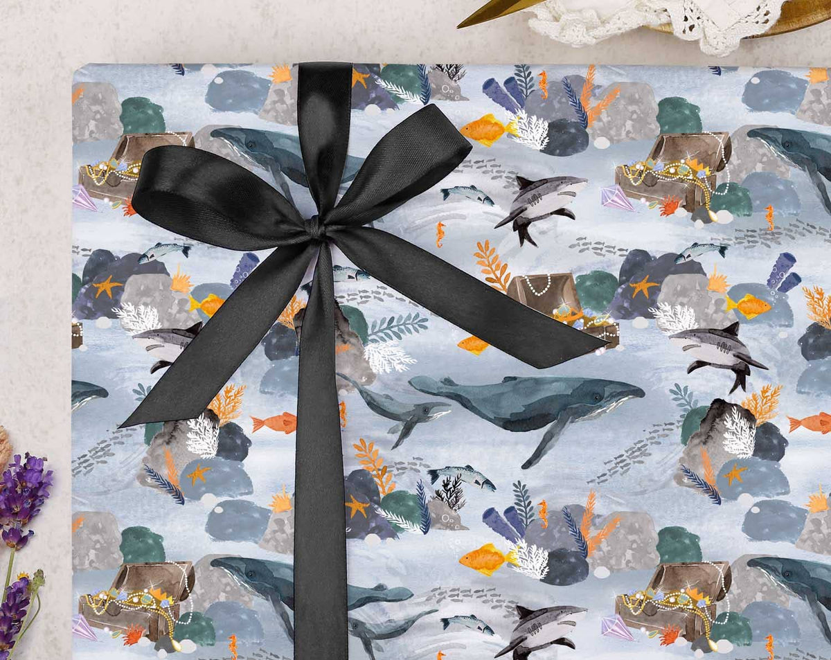 Whale In The Ocean Wrapping Paper | Gift Wrap