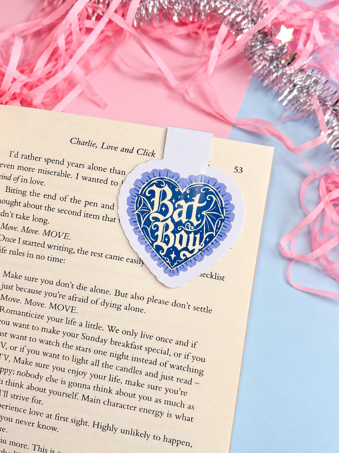 ACOTAR Inspired Heart Bat Boy Magnetic Bookmark