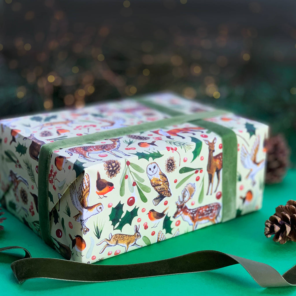 Christmas Woodland animals wrapping paper