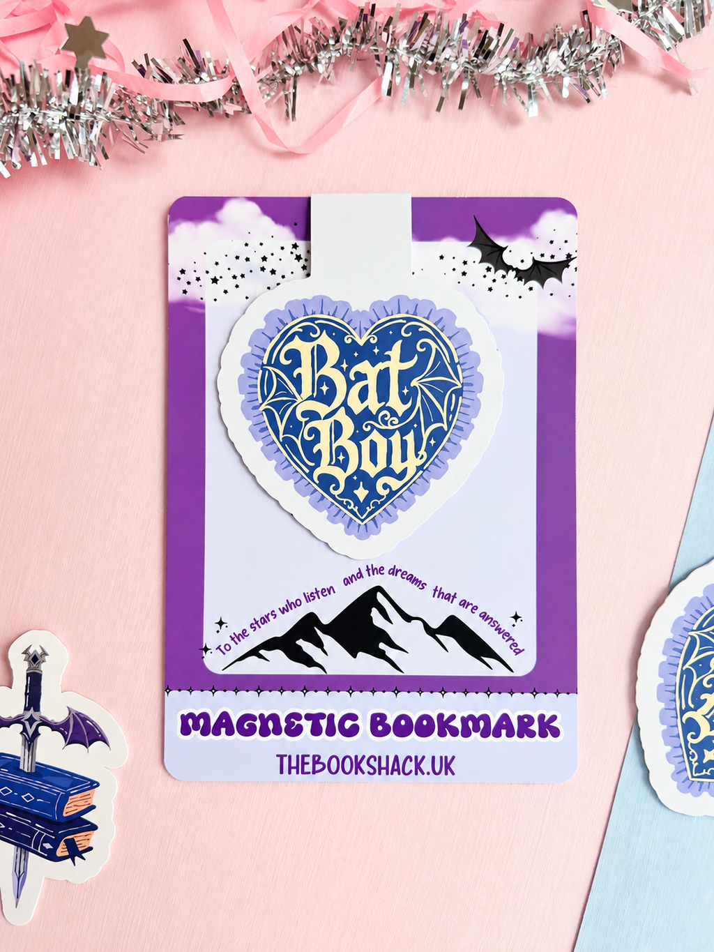 ACOTAR Inspired Heart Bat Boy Magnetic Bookmark