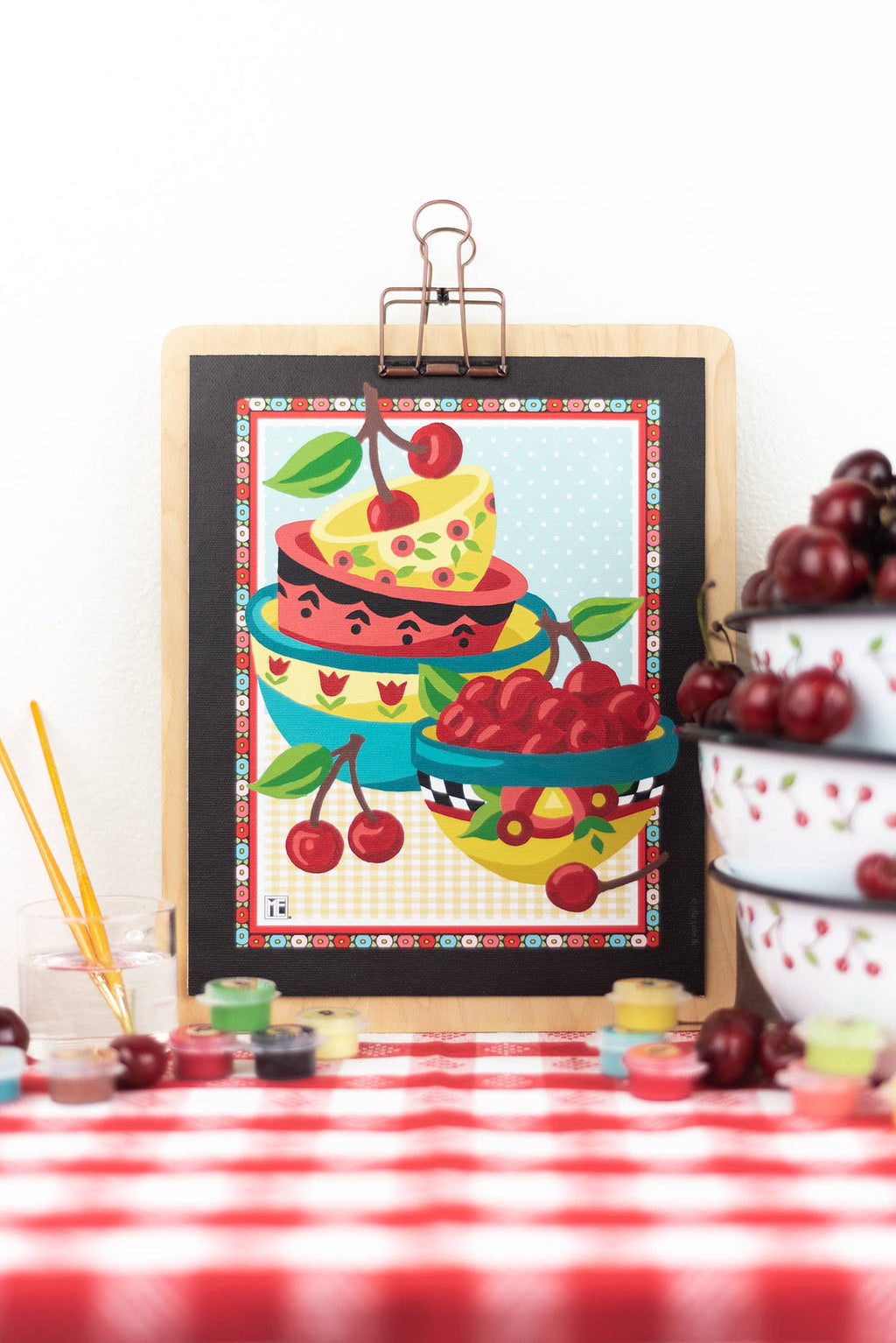 Mary's Cherries Mary Engelbreit Paint-by-Number Kit