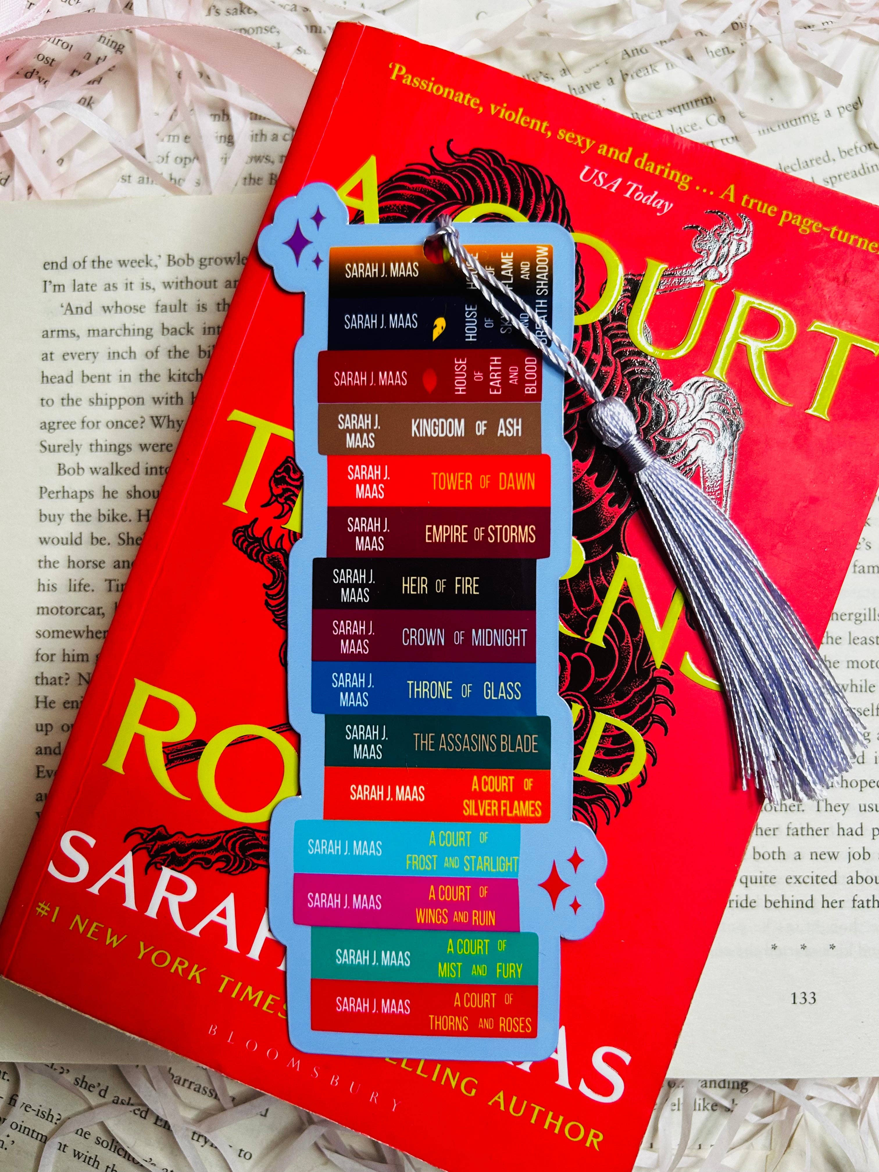 Sarah J. Maas Bookstack Bookmark – 400GSM, Tassel, Official