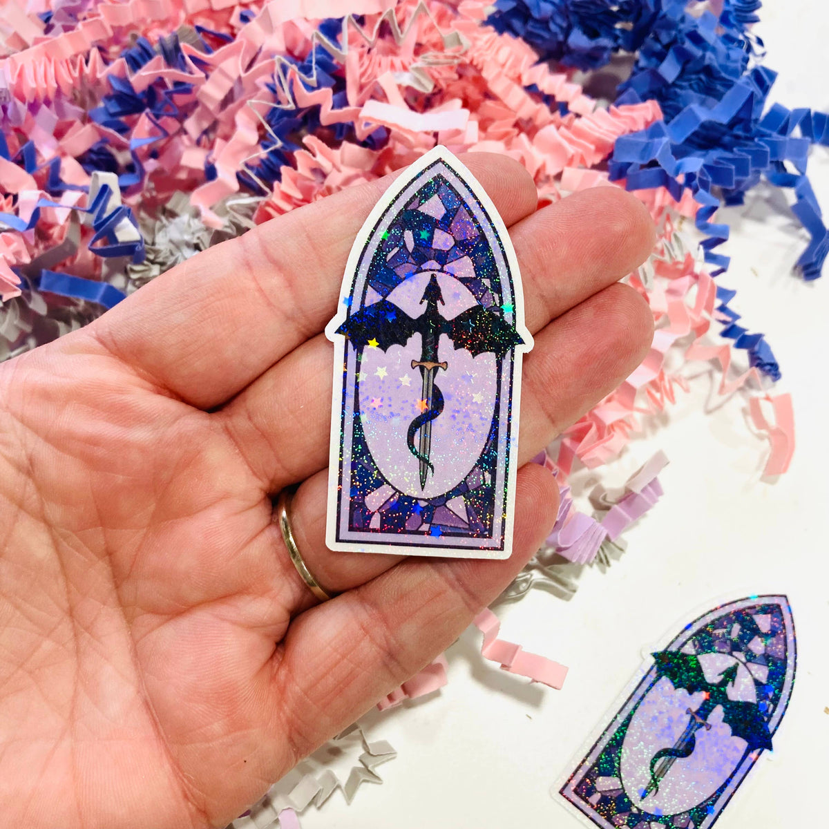 Dragon Stained Glass Window Die Cut sticker