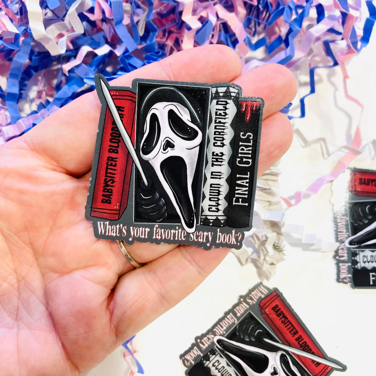 Ghostface Book Nook Die Cut sticker 