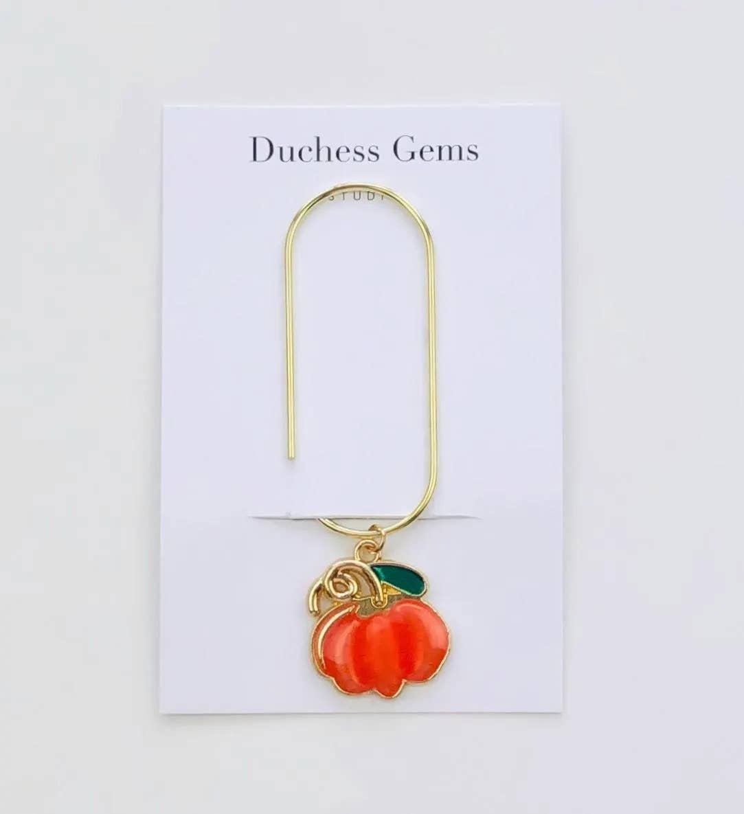 Pumpkin Charm Book Paperclip, Autumn Bookish Notebook Clip