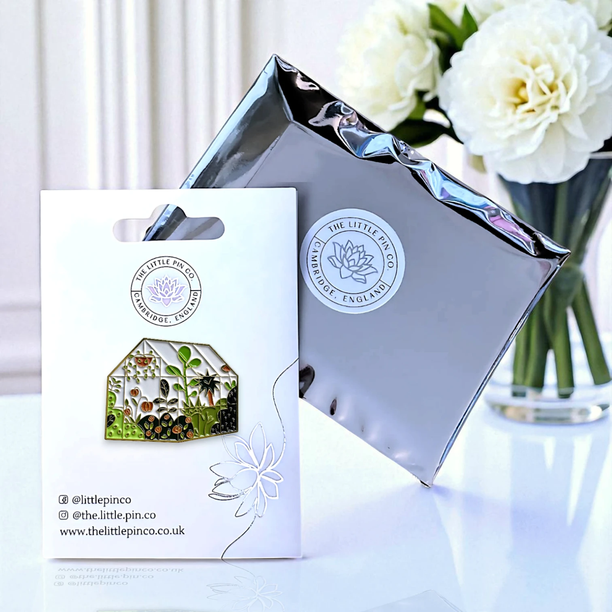 Greenhouse With Plants Enamel Pin Badge