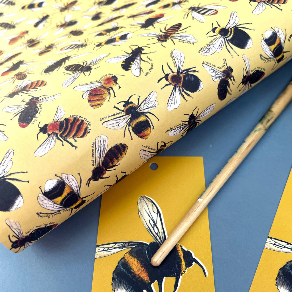 Bees of Britain wrapping paper Sheets