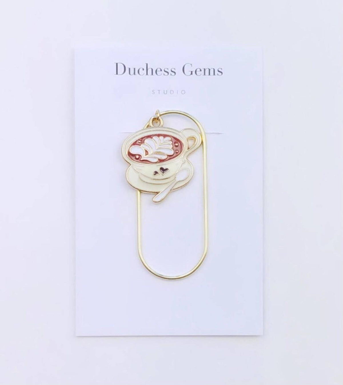 Cappuccino Charm Paper Clip, Coffee Bookmark