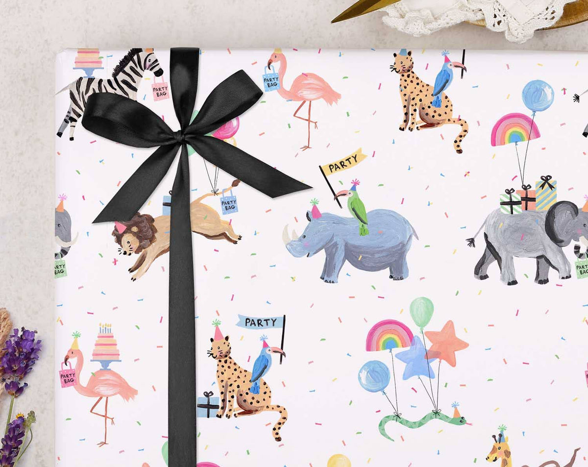 Zoo Animal Party Birthday Wrapping Paper | Gift Wrap