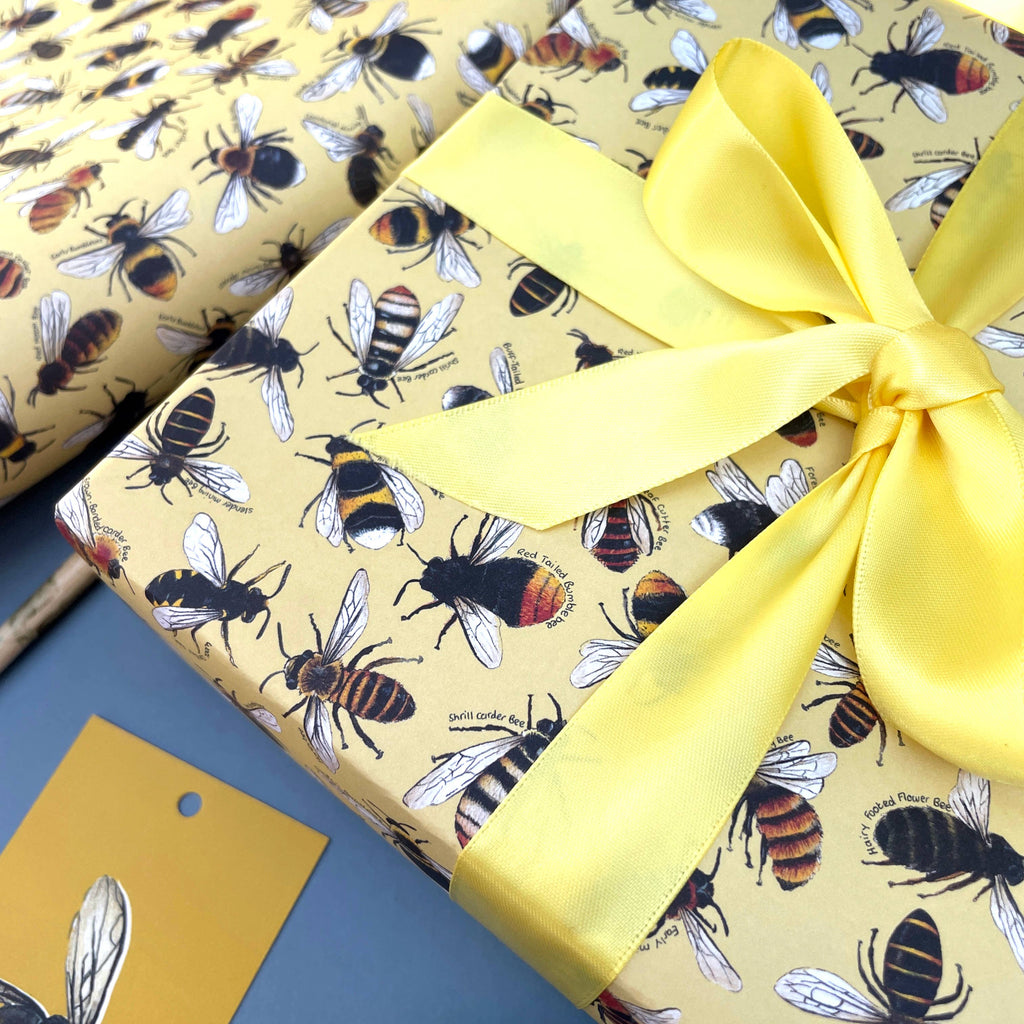 Bees of Britain wrapping paper Sheets
