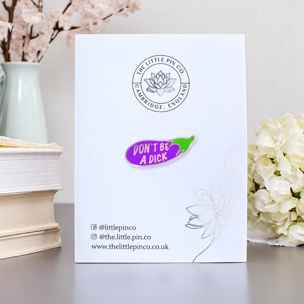 Small Don't Be A Dick Eggplant Hard Enamel Pin