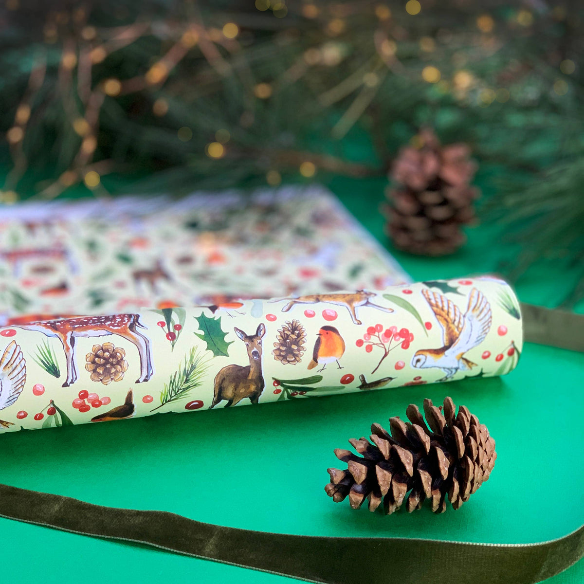 Christmas Woodland animals wrapping paper