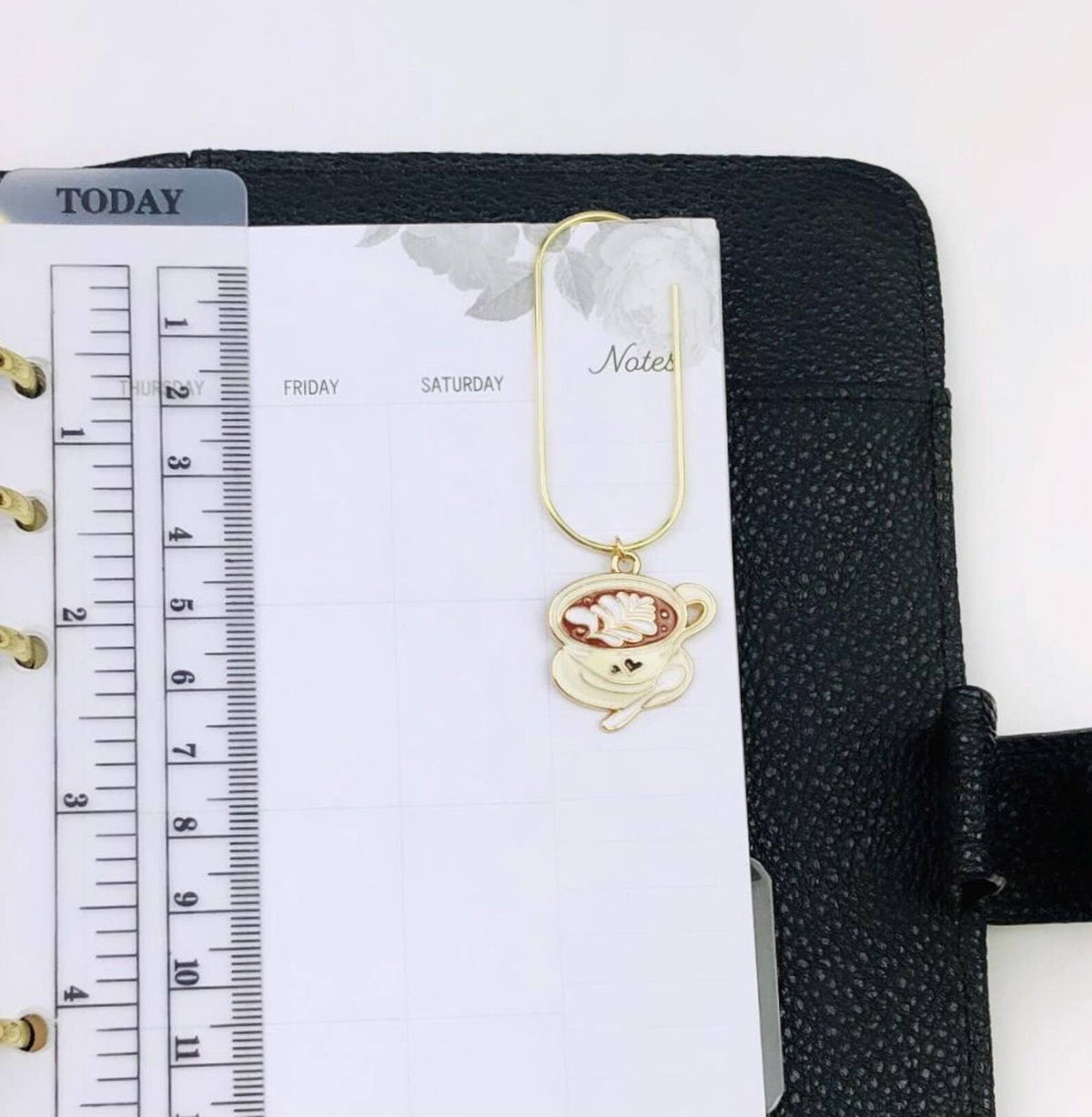 Cappuccino Charm Paper Clip, Coffee Bookmark