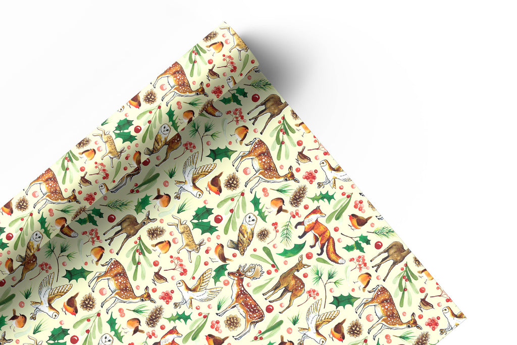 Christmas Woodland animals wrapping paper