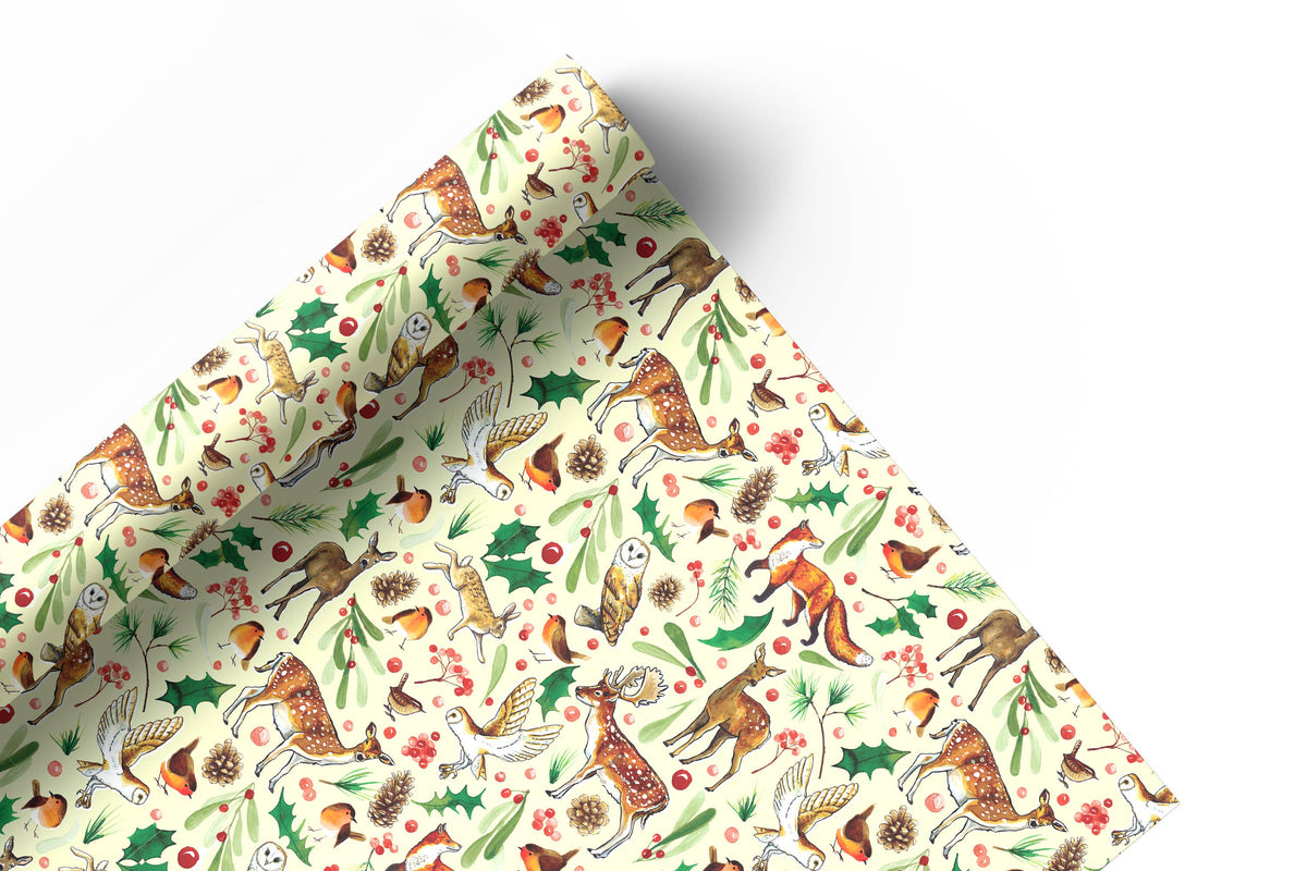 Christmas Woodland animals wrapping paper