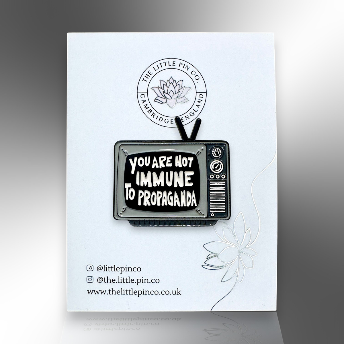You Are Not Immune To Propaganda Retro Television Pin