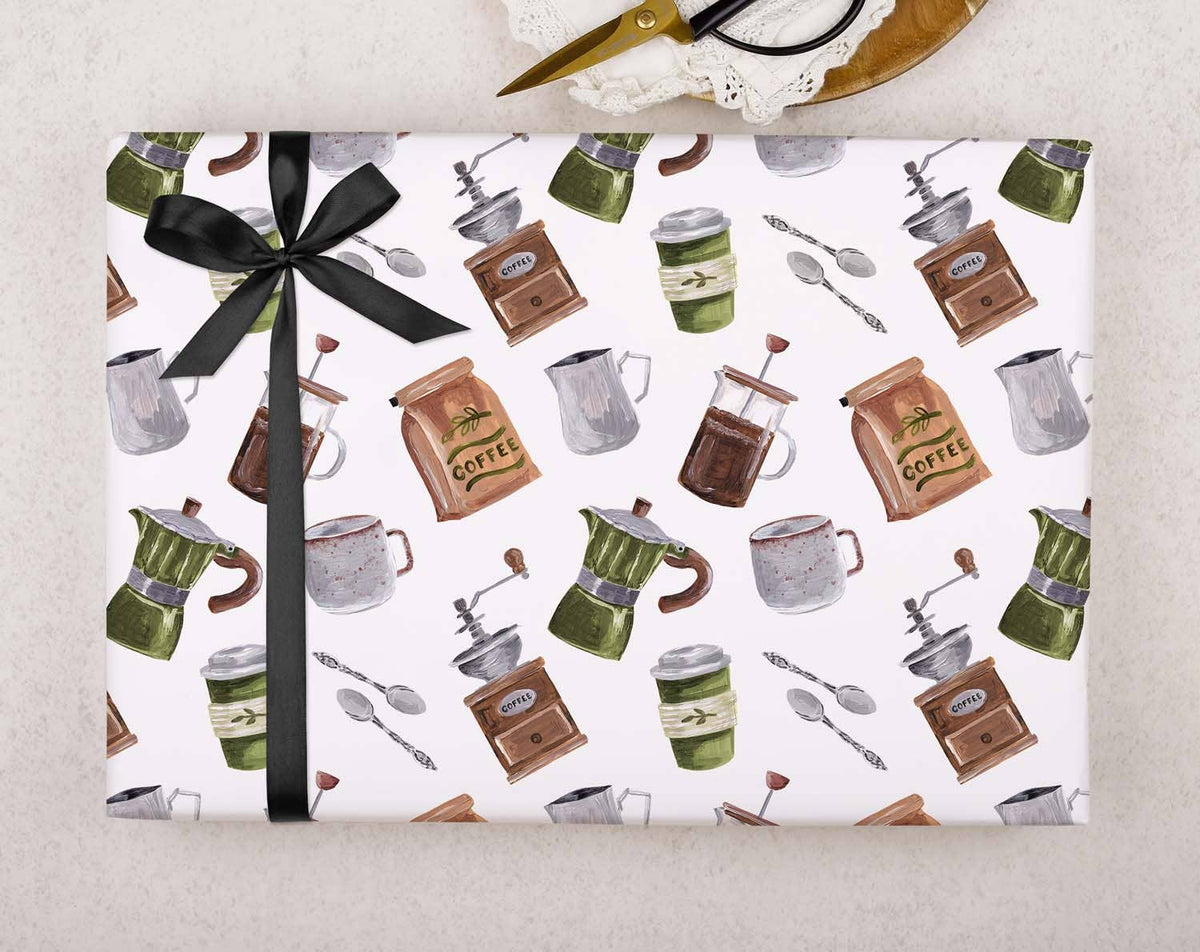 Coffee Brewing Wrapping Paper | Gift Wrap