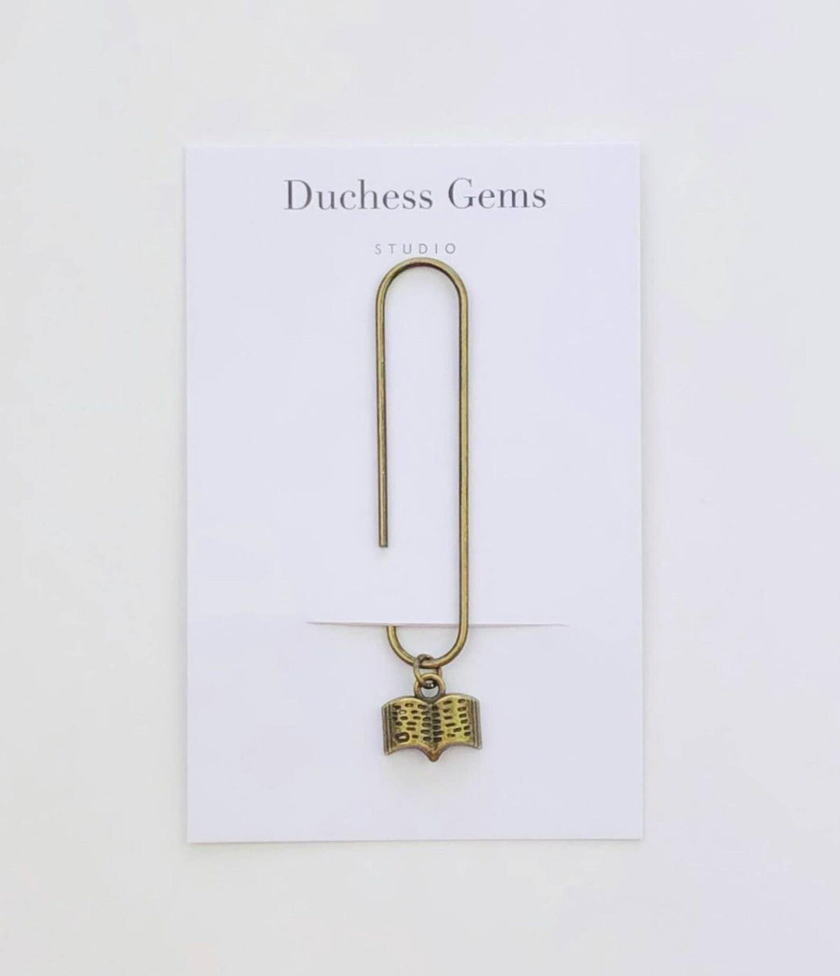 Bronze Book Charm Book Paperclip, Bookish Notebook Clip