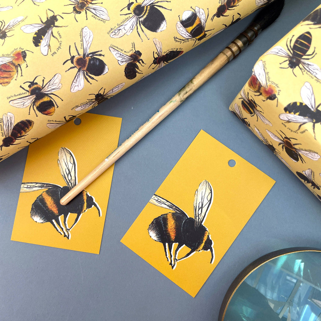 Bees of Britain wrapping paper Sheets