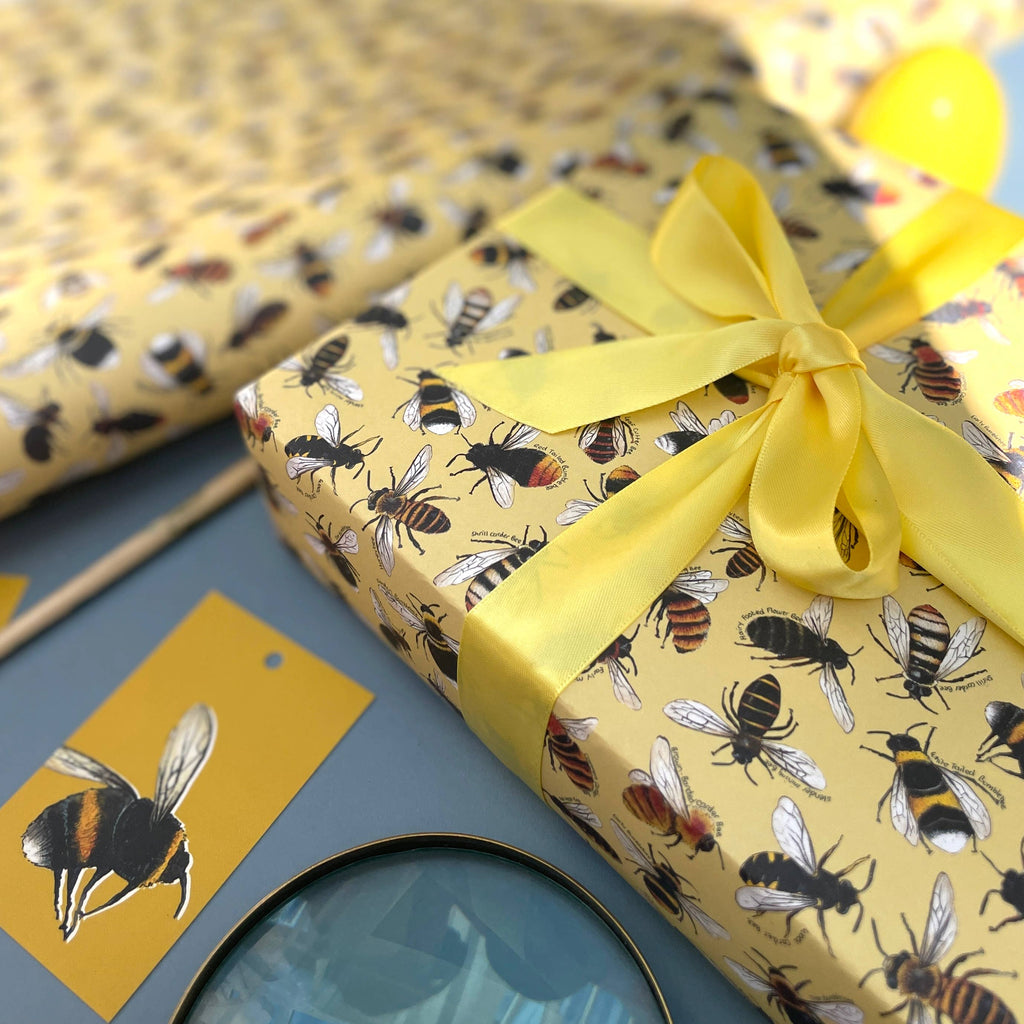 Bees of Britain wrapping paper Sheets