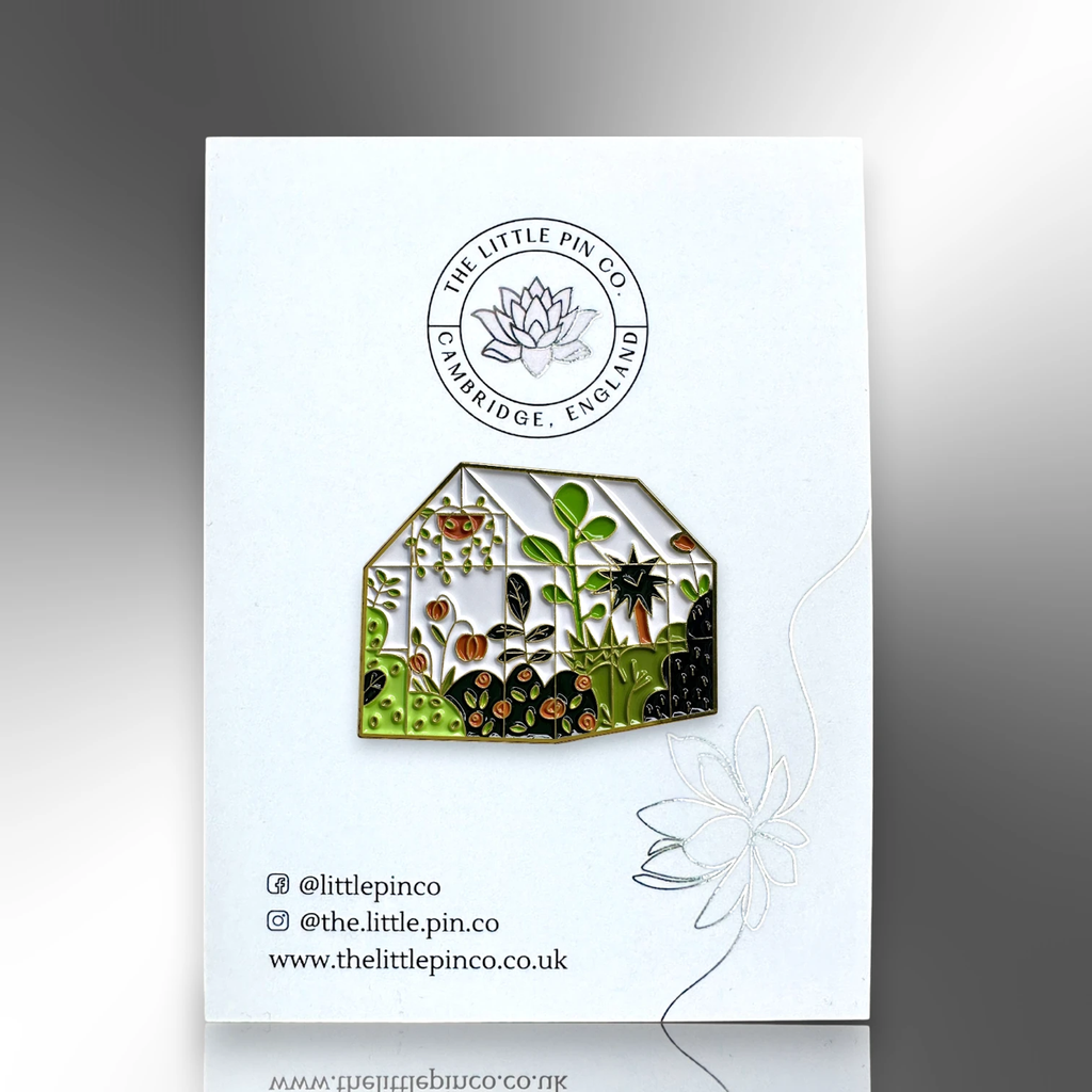 Greenhouse With Plants Enamel Pin Badge