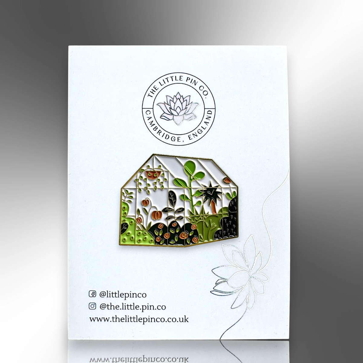 Greenhouse With Plants Enamel Pin Badge